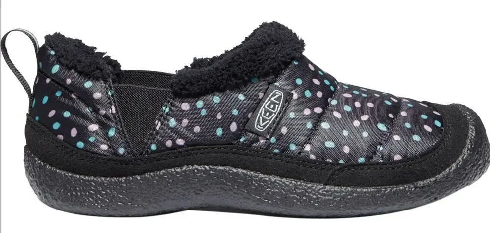 Keen Howser II Slipper Fleece Lined Slip-On Anti-Odor Black Beveled Glass 6